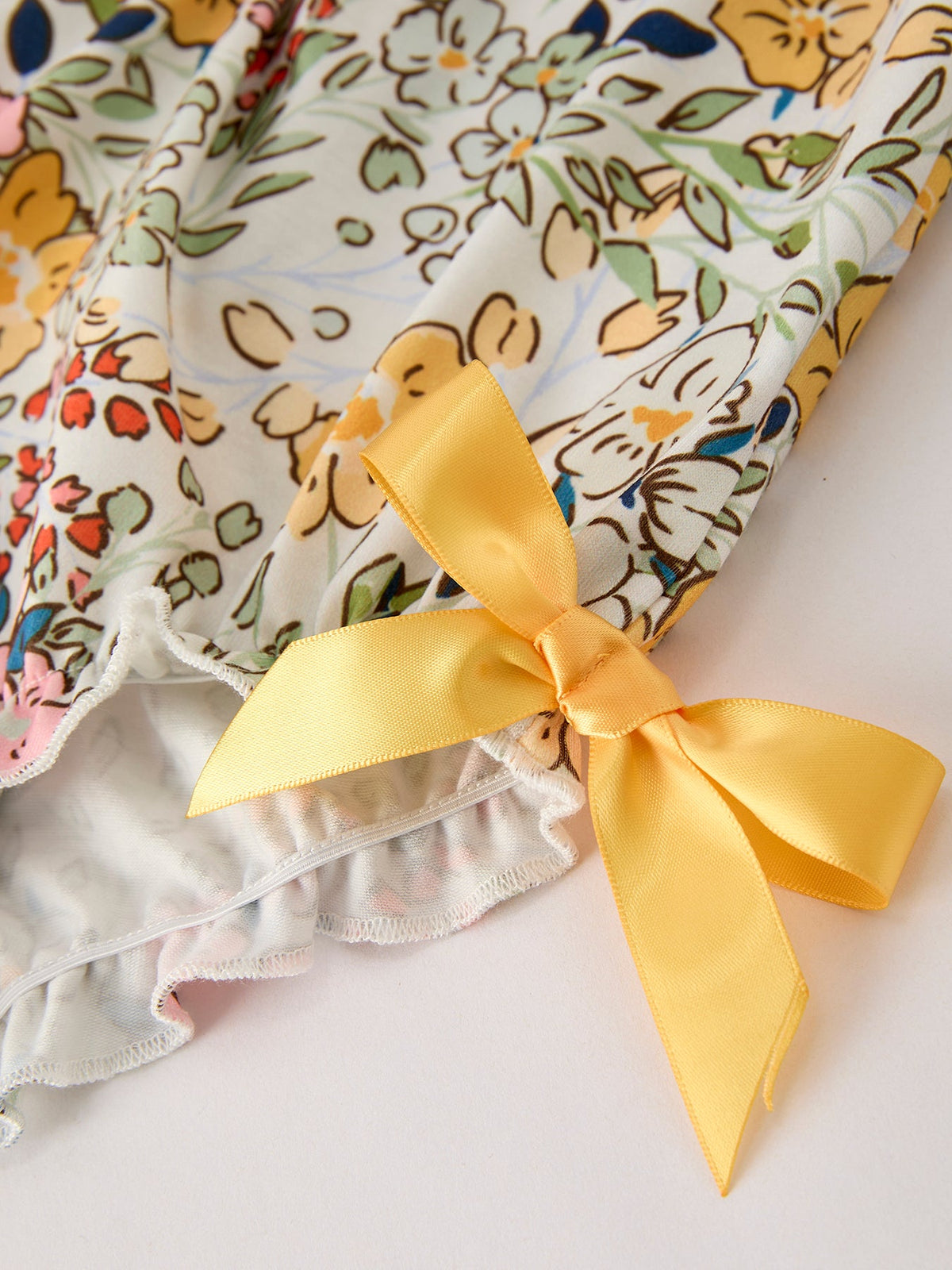 Fall Embroidery Smocking Bow Floral Leaf Baby Girls Romper