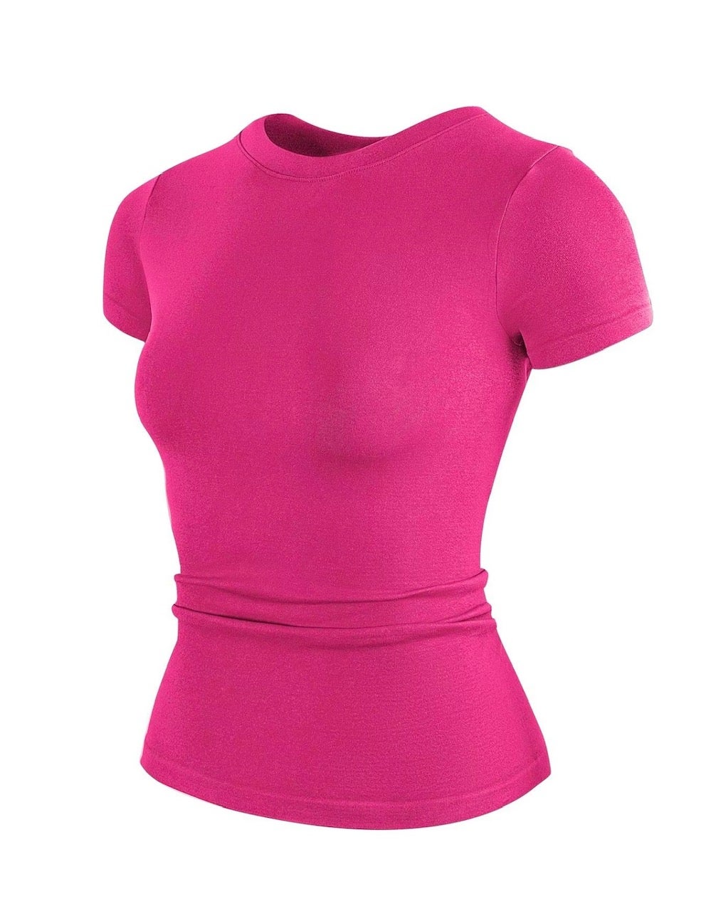 Solid color round neck tee