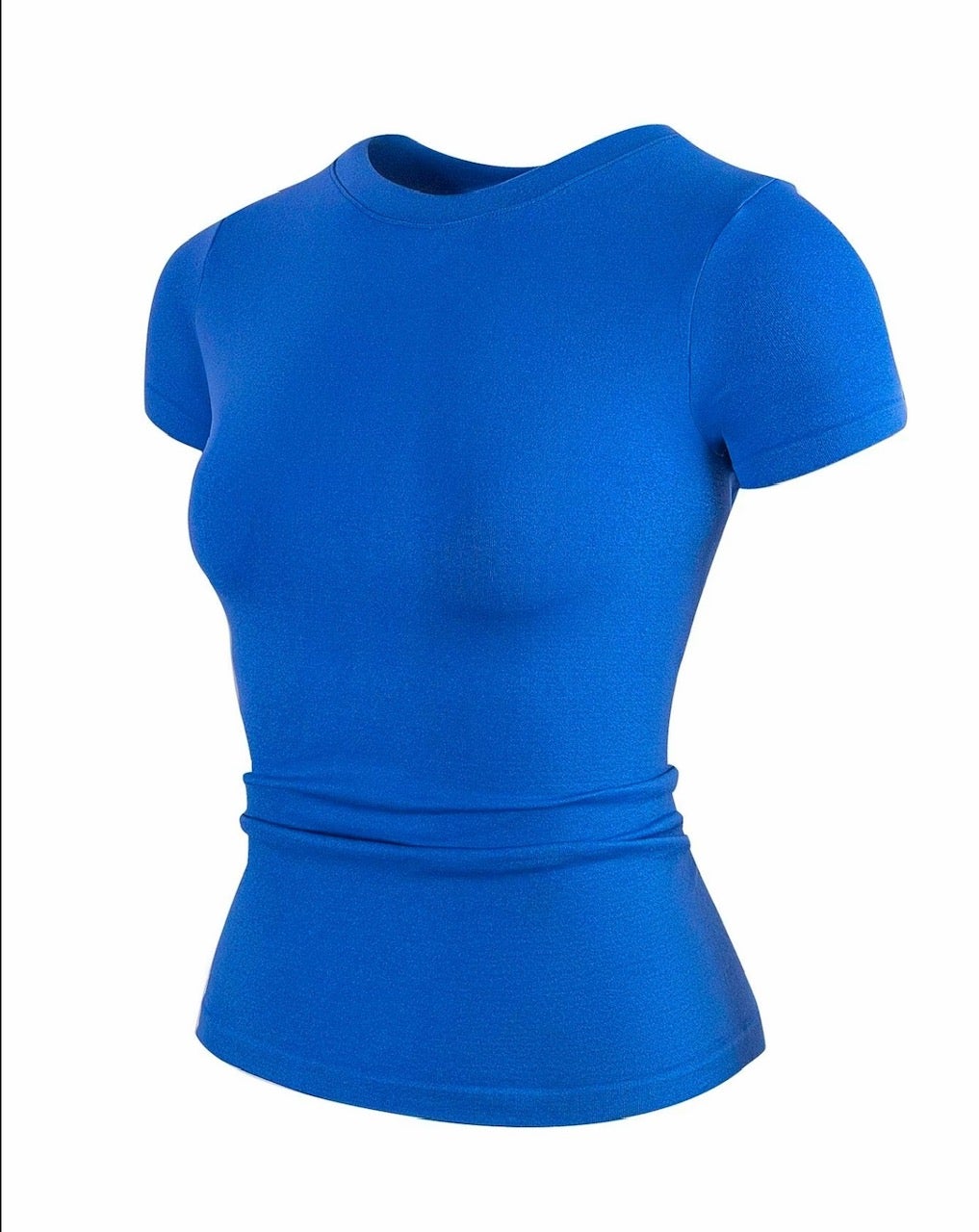Solid color round neck tee