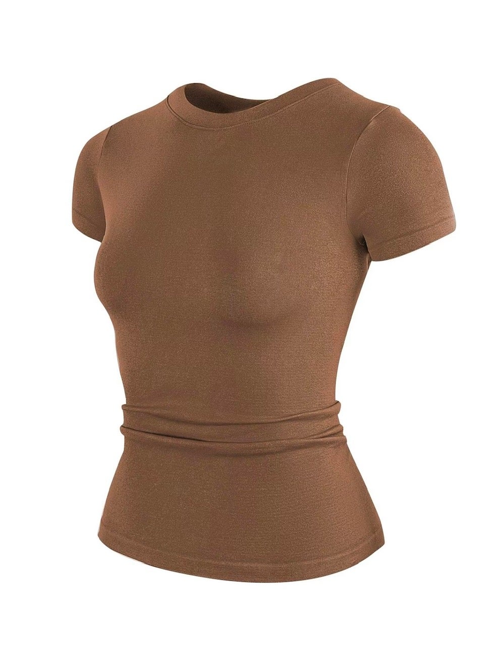 Solid color round neck tee