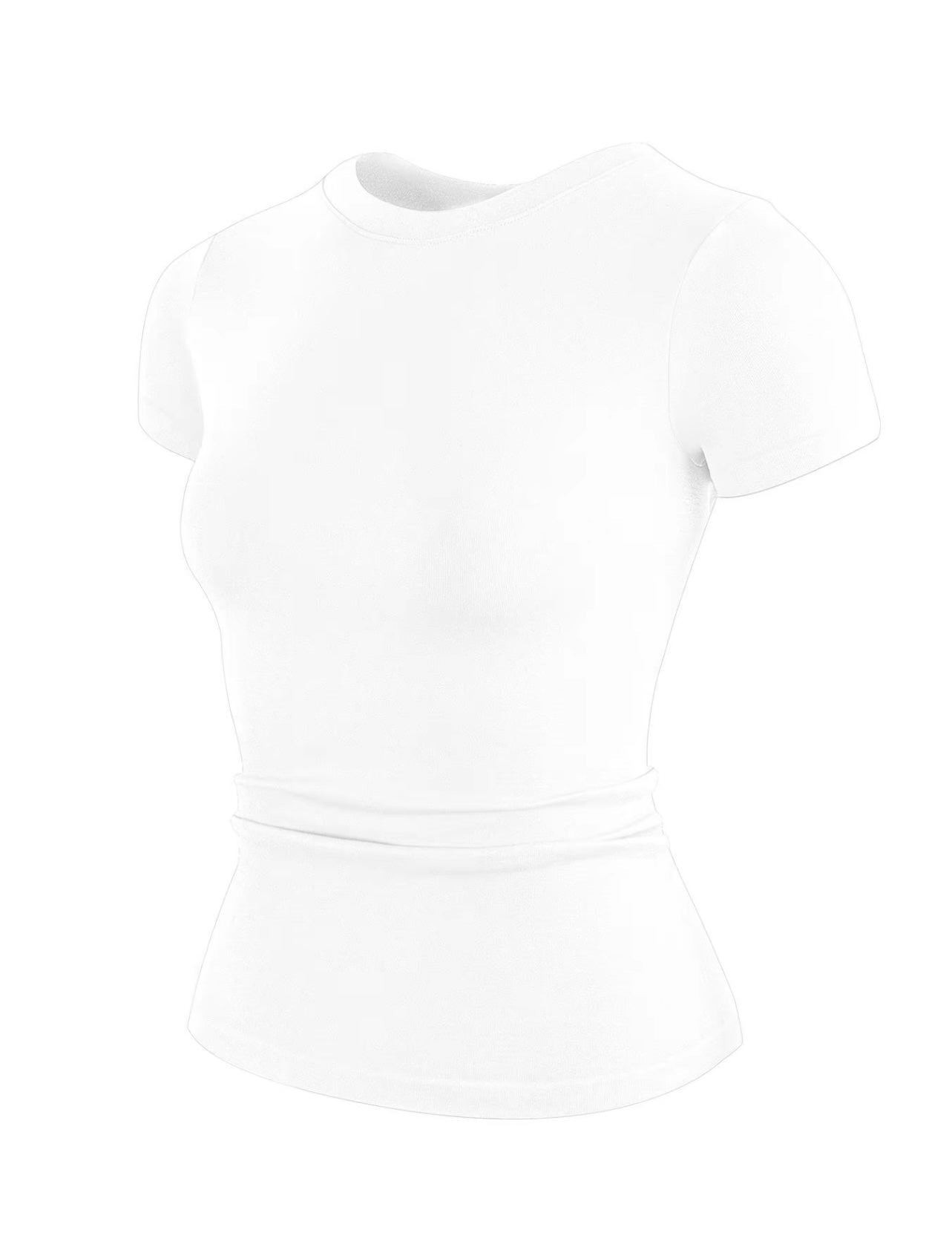 Solid color round neck tee