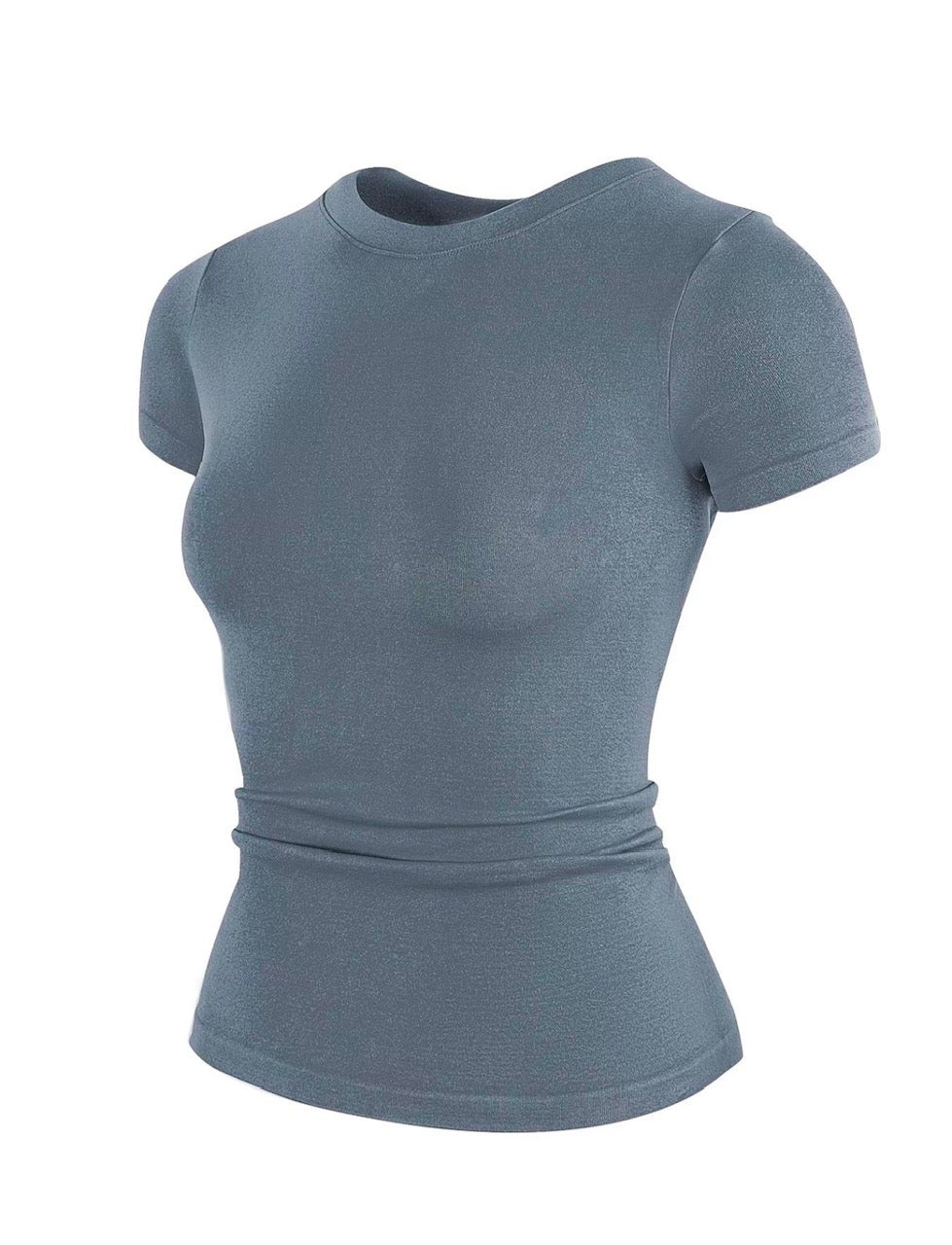 Solid color round neck tee