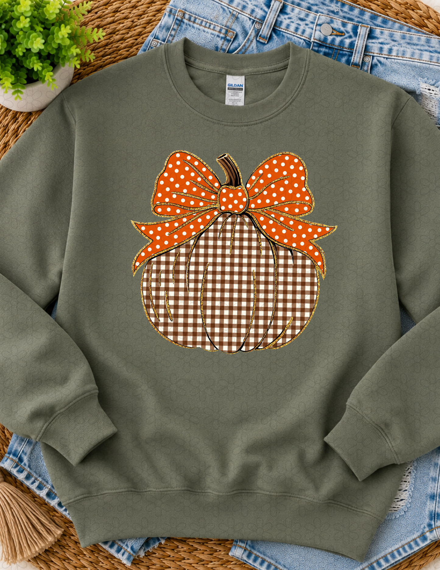 Brown plaid pumpkin