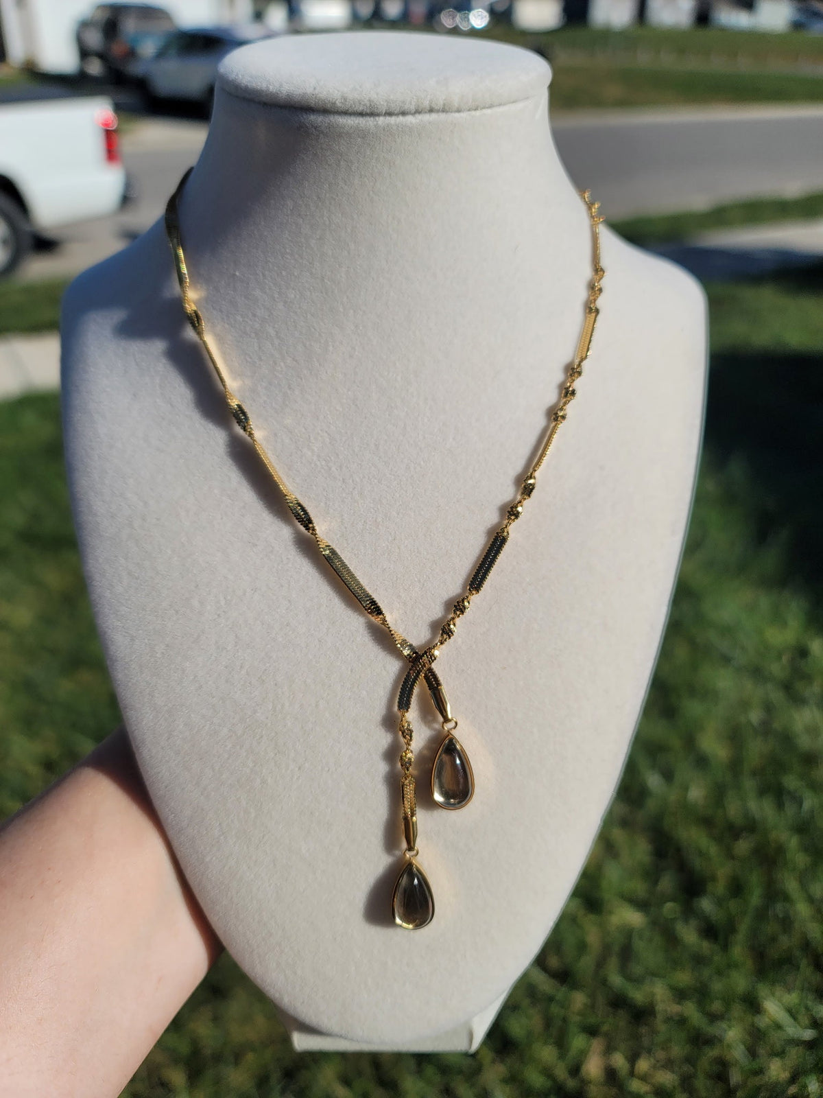 Sorelle Waterproof Double Teardrop Necklace