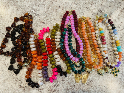 Golden Hour Tortoise Beaded Necklace
