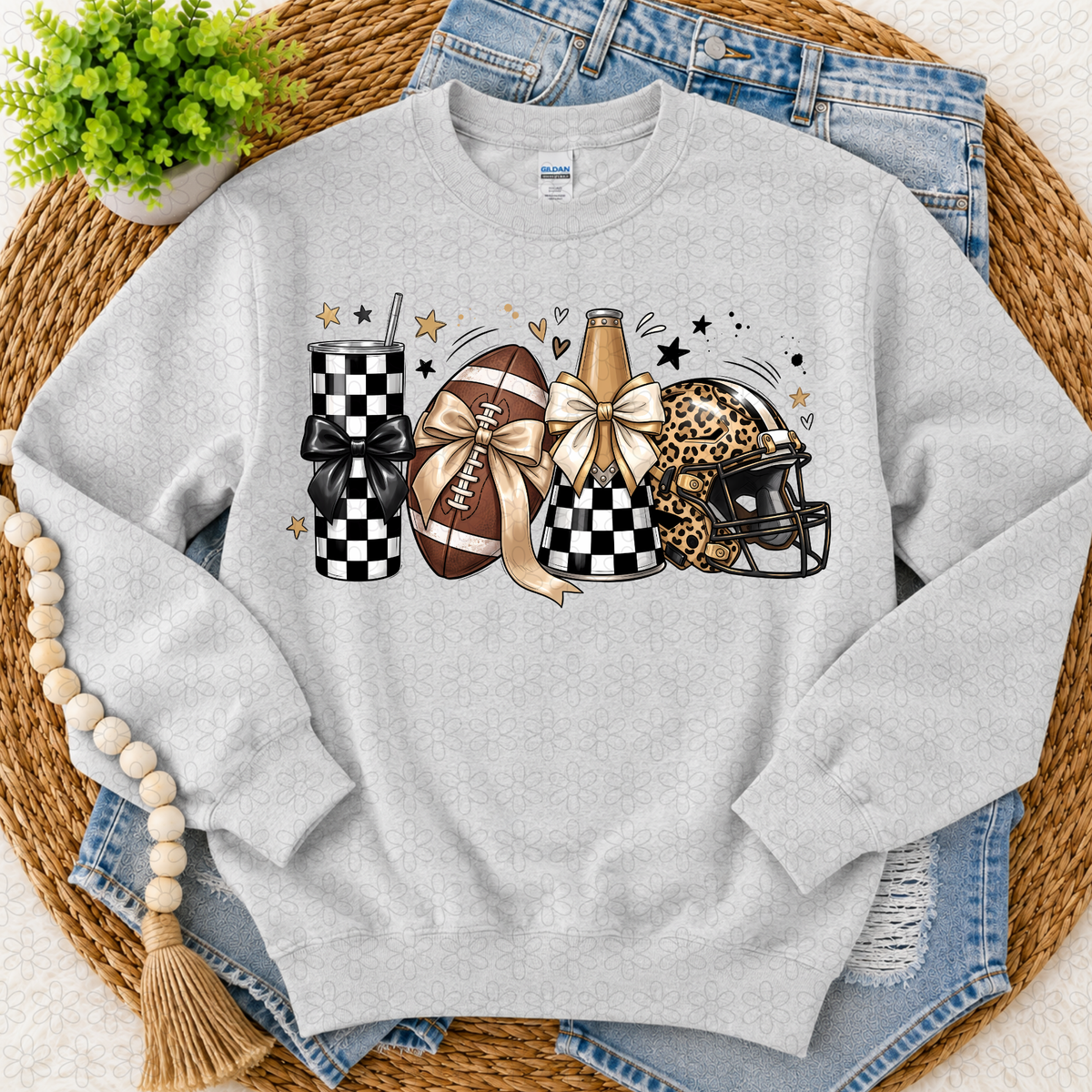 Checkered leopard football