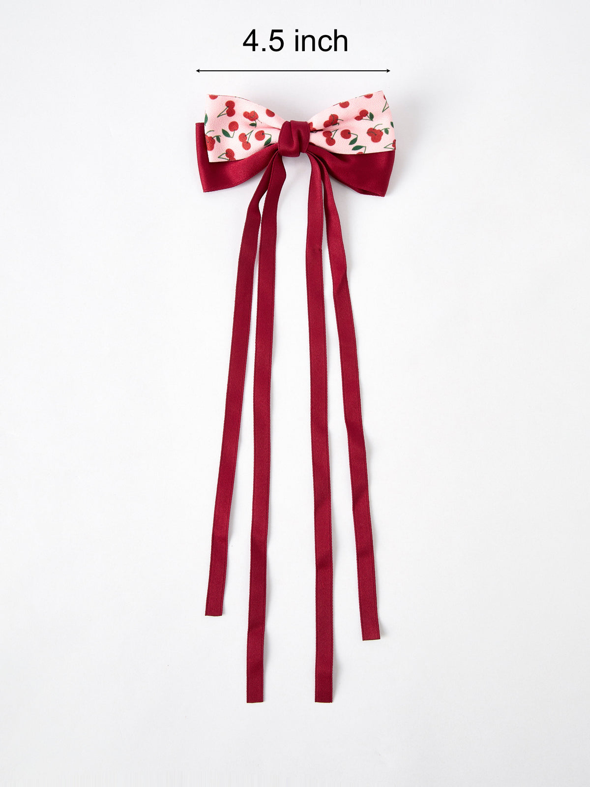 Cherry Bow Ribbon 4.5 Inch Hairpin