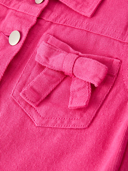 Hot Pink Fall Girls Denim Top