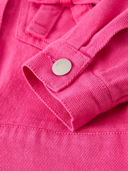 Hot Pink Fall Girls Denim Top