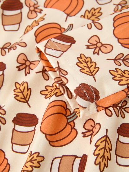 Fall Pumpkin Pie Girls Twirl Dress