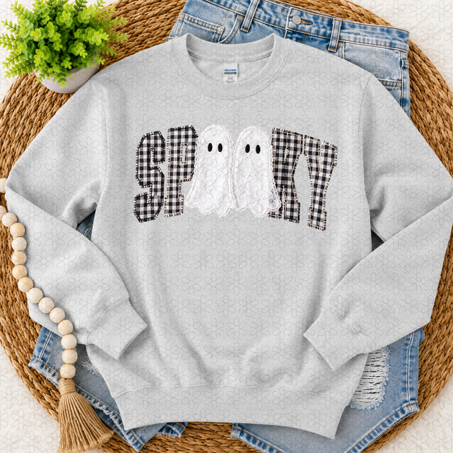 Faux stitch spooky ghost
