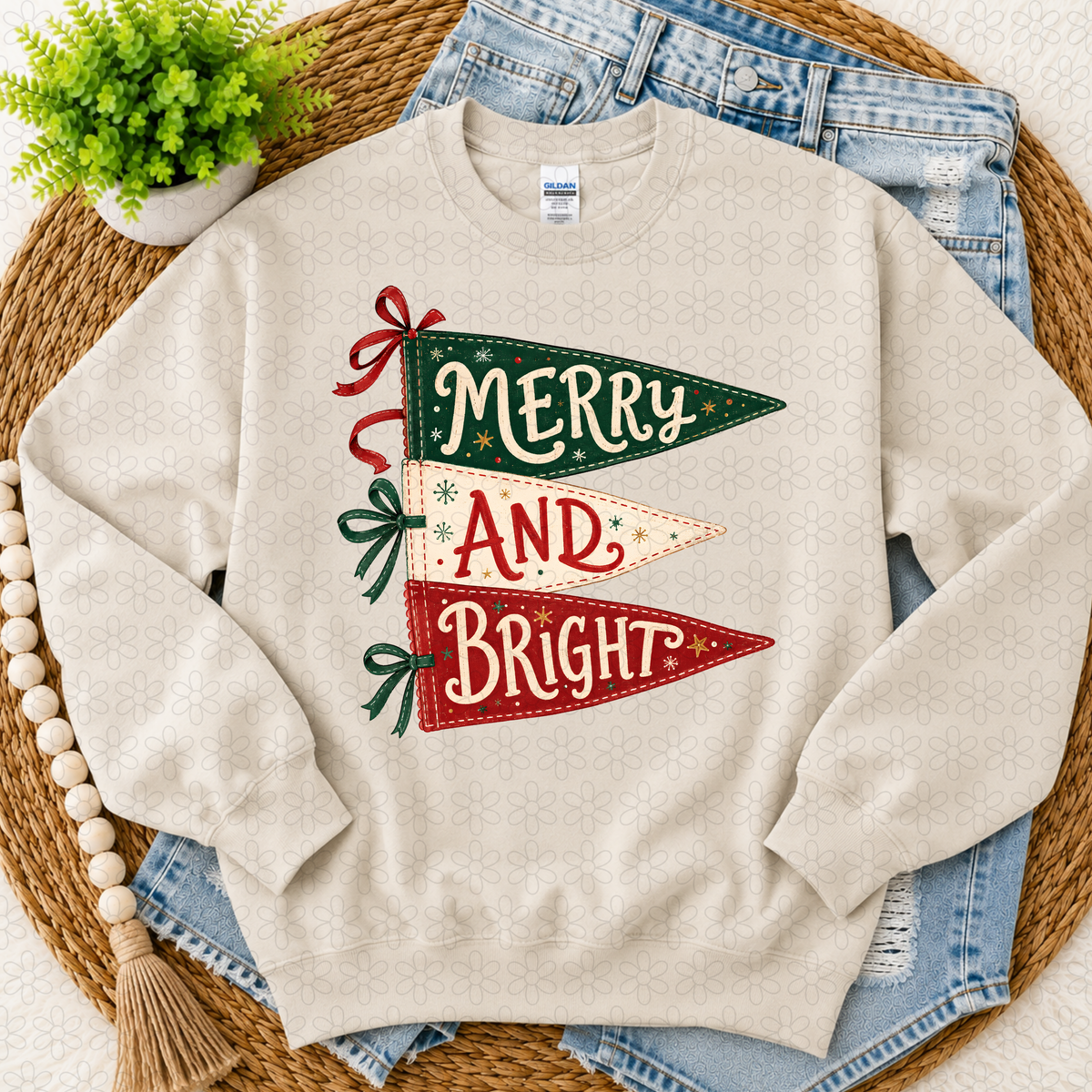 Merry & Bright pendant flags