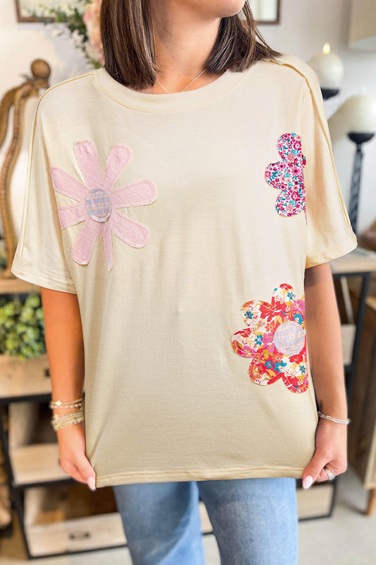 APRIOT FLORAL PATCH TEE