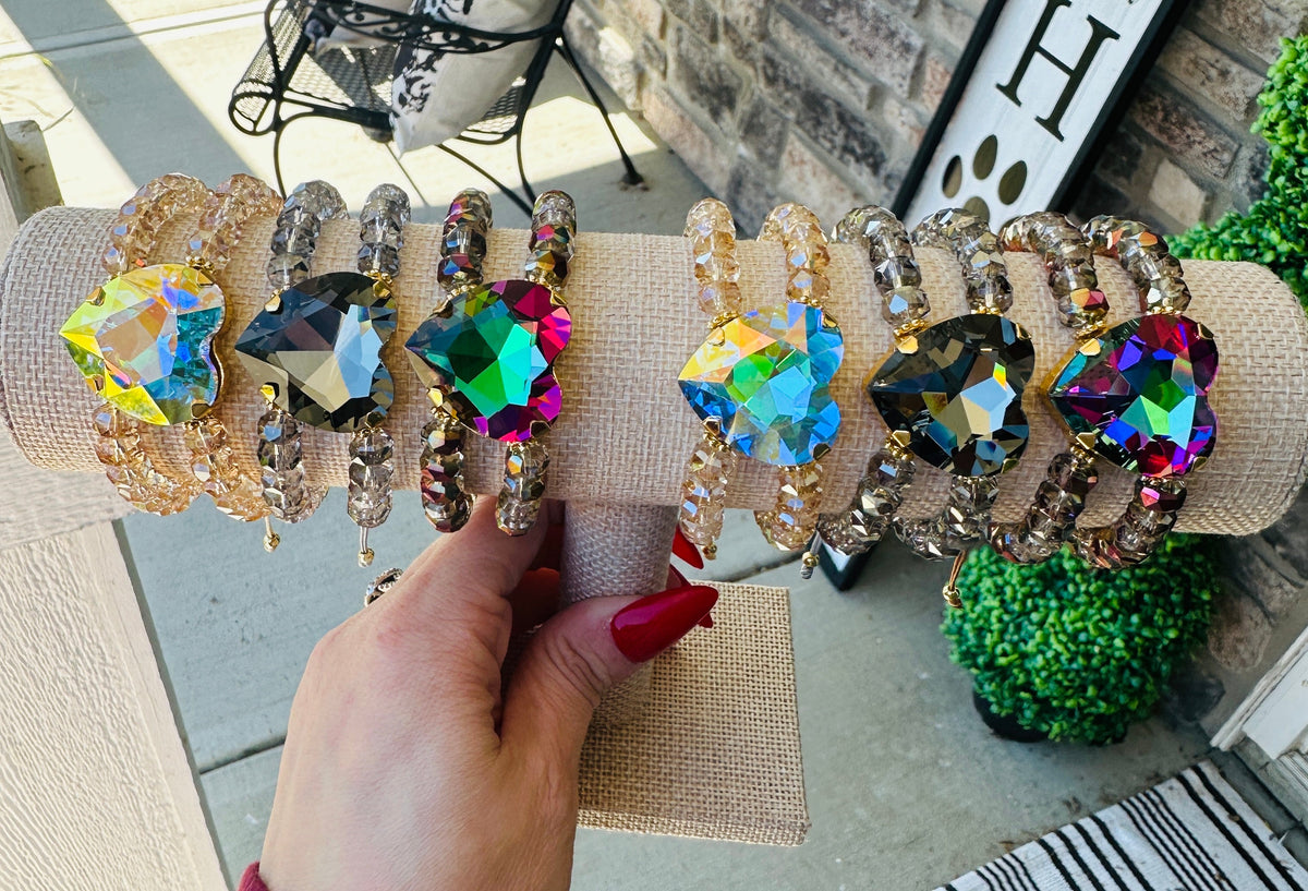 Luxe Crystal Heart Adjustable Bracelet