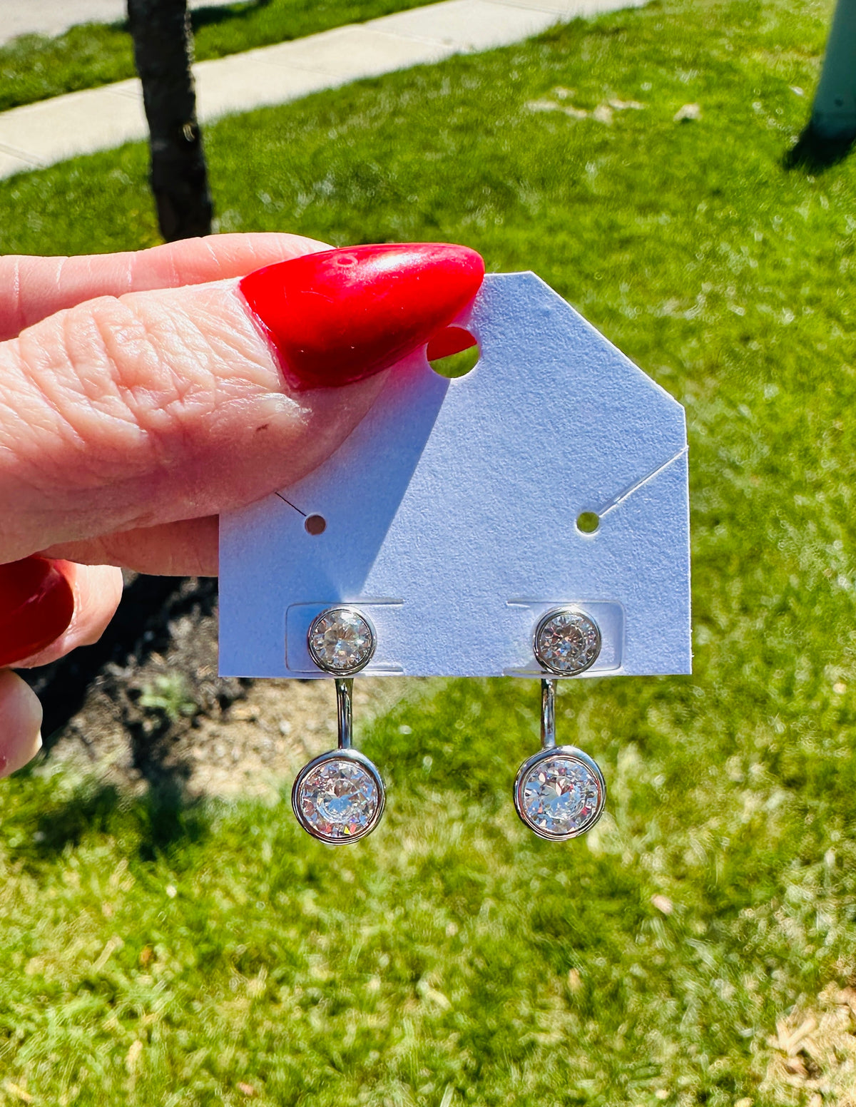 Celeste Waterproof Crystal Ear Jacket Earrings-Silver