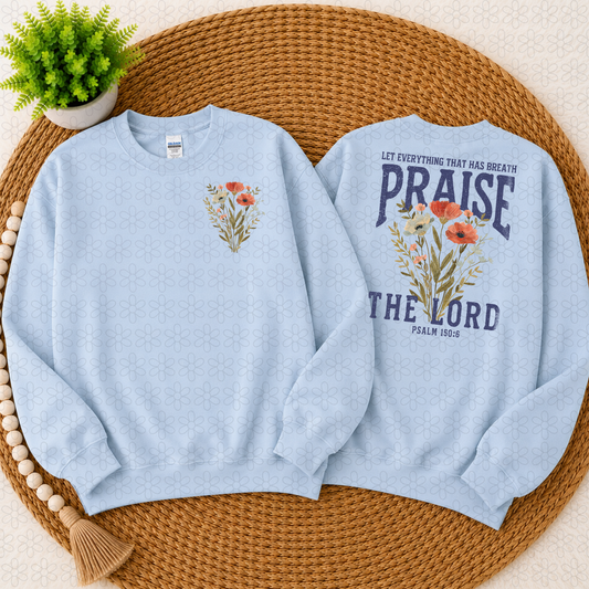Praise the Lord (front & back image- choose blue or white font)