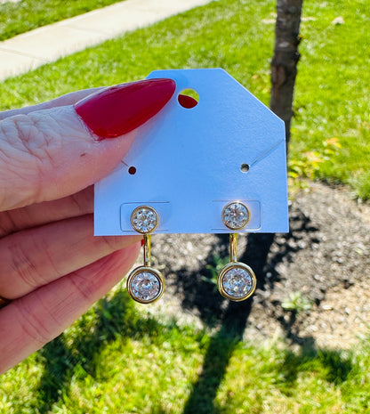 Celeste Waterproof Crystal Ear Jacket Earrings-Silver