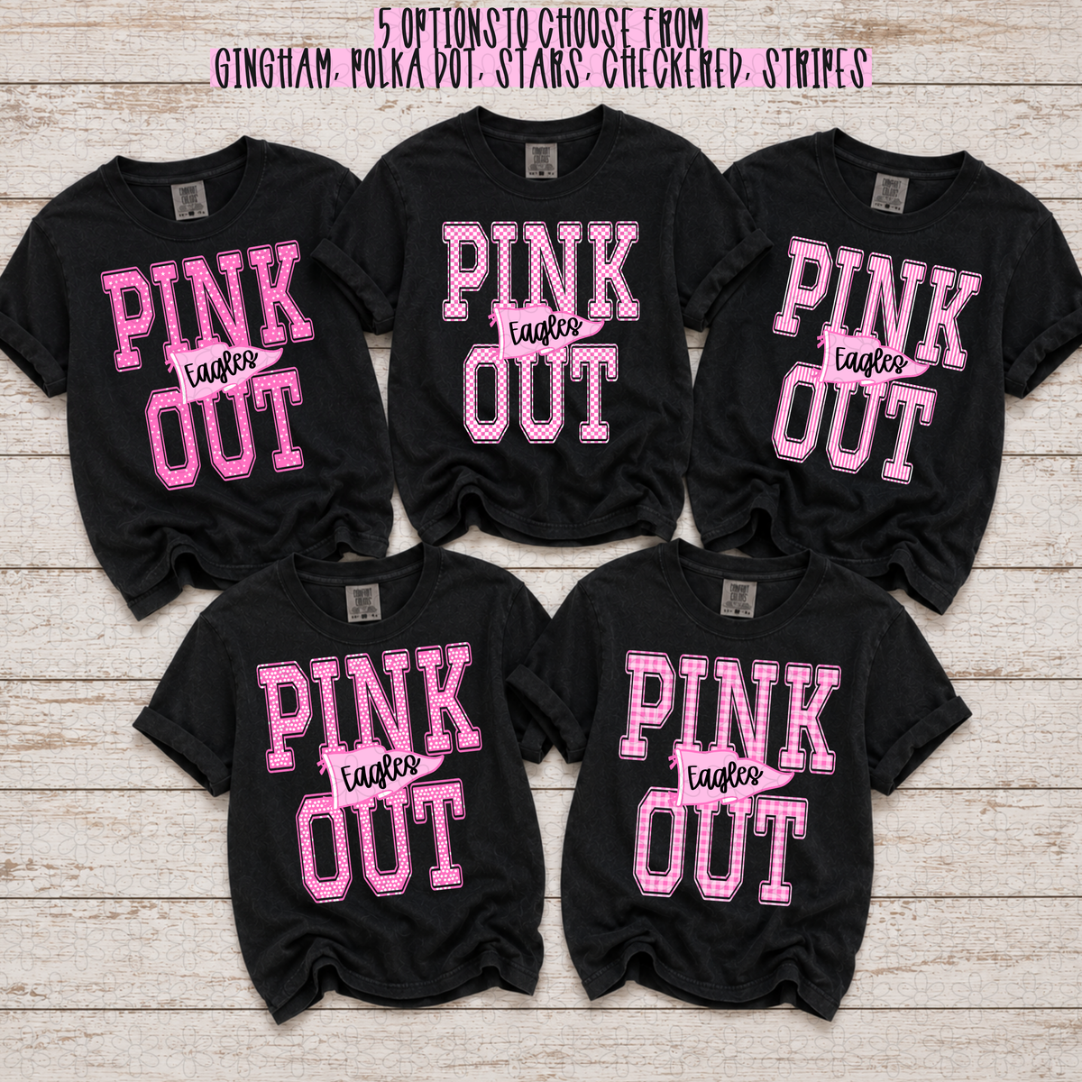 CUSTOM MASCOT PINK OUT (MULTIPLE PRINT OPTIONS)