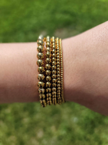 Waterproof Luxe Gold Bead Bracelet
