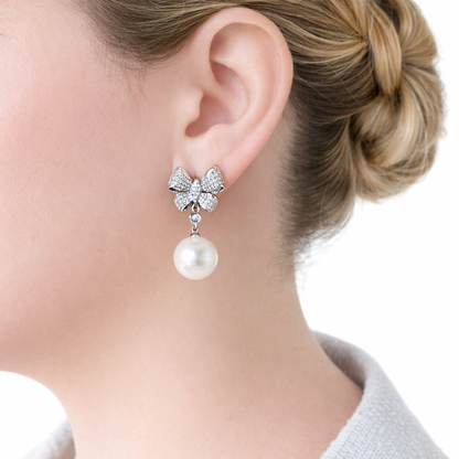 Pearl Bow Earrings