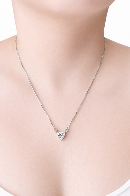 Charlotte Crystal Heart Necklace- 18"