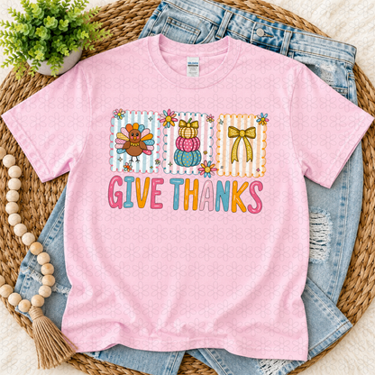 Give thanks turkey pumpkins bows