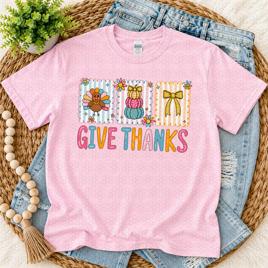 Give thanks turkey pumpkins bows