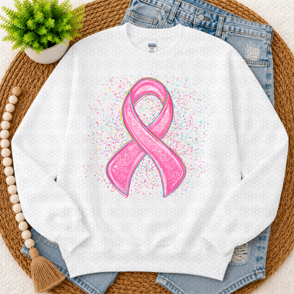 Pink ribbon splatter