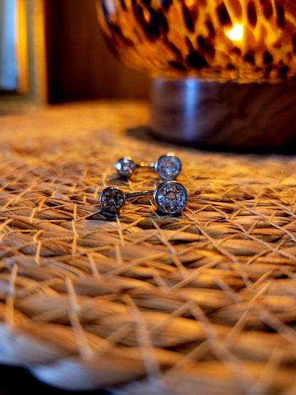 Celeste Waterproof Crystal Ear Jacket Earrings-Silver