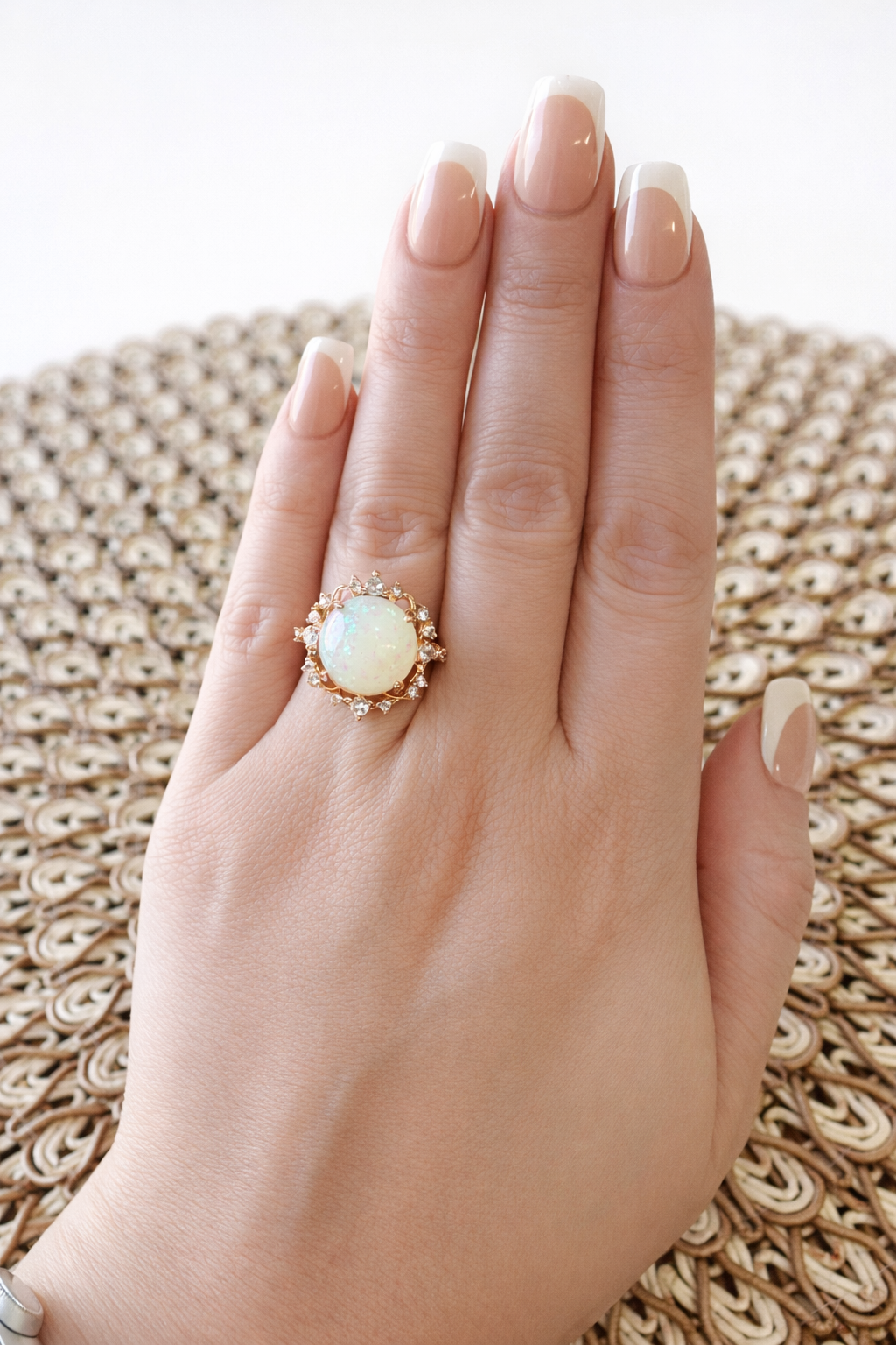 Elara Opal Champagne Gold Ring