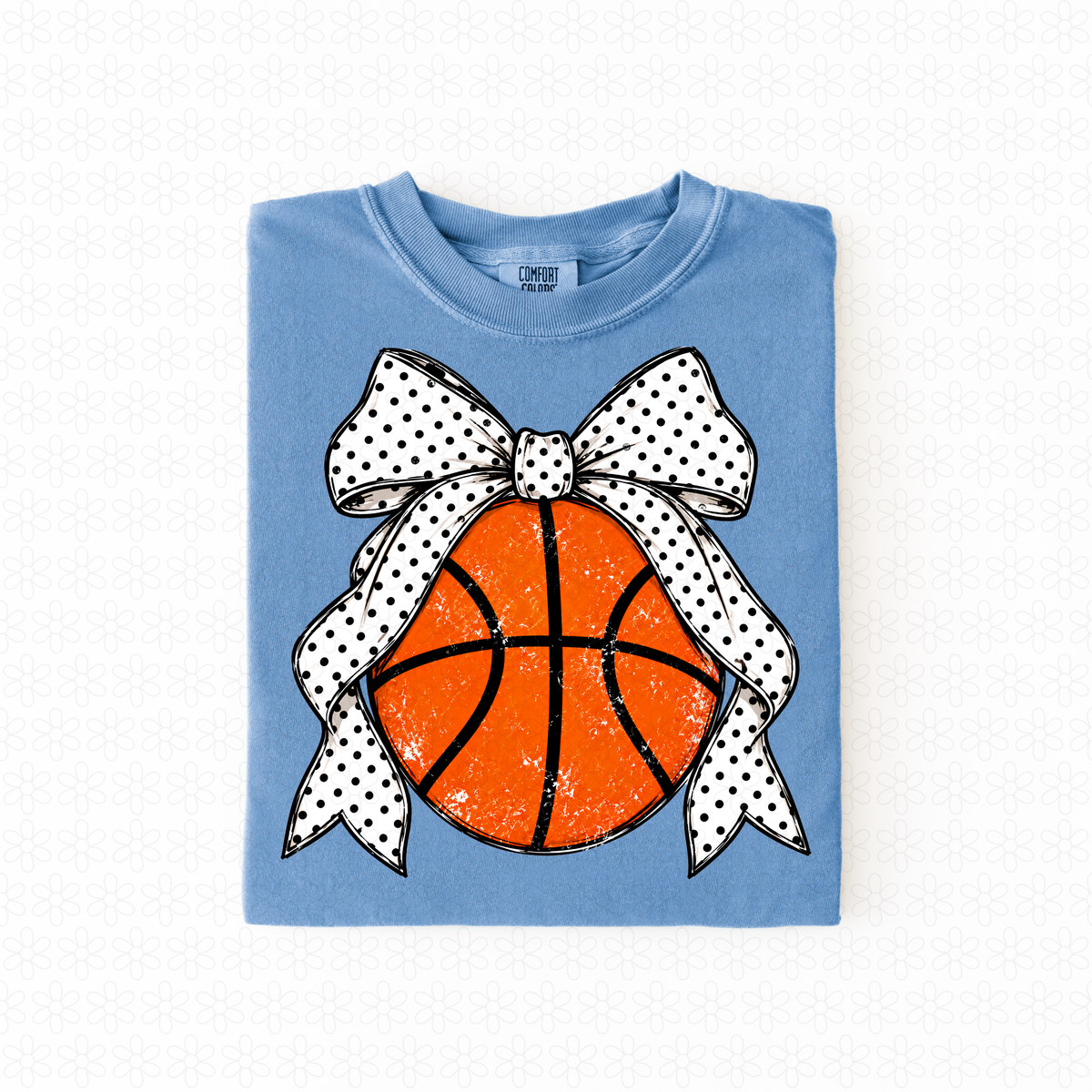 Distressed basketball with bow