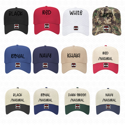 Puff Custom Numbers Embroidery Hats