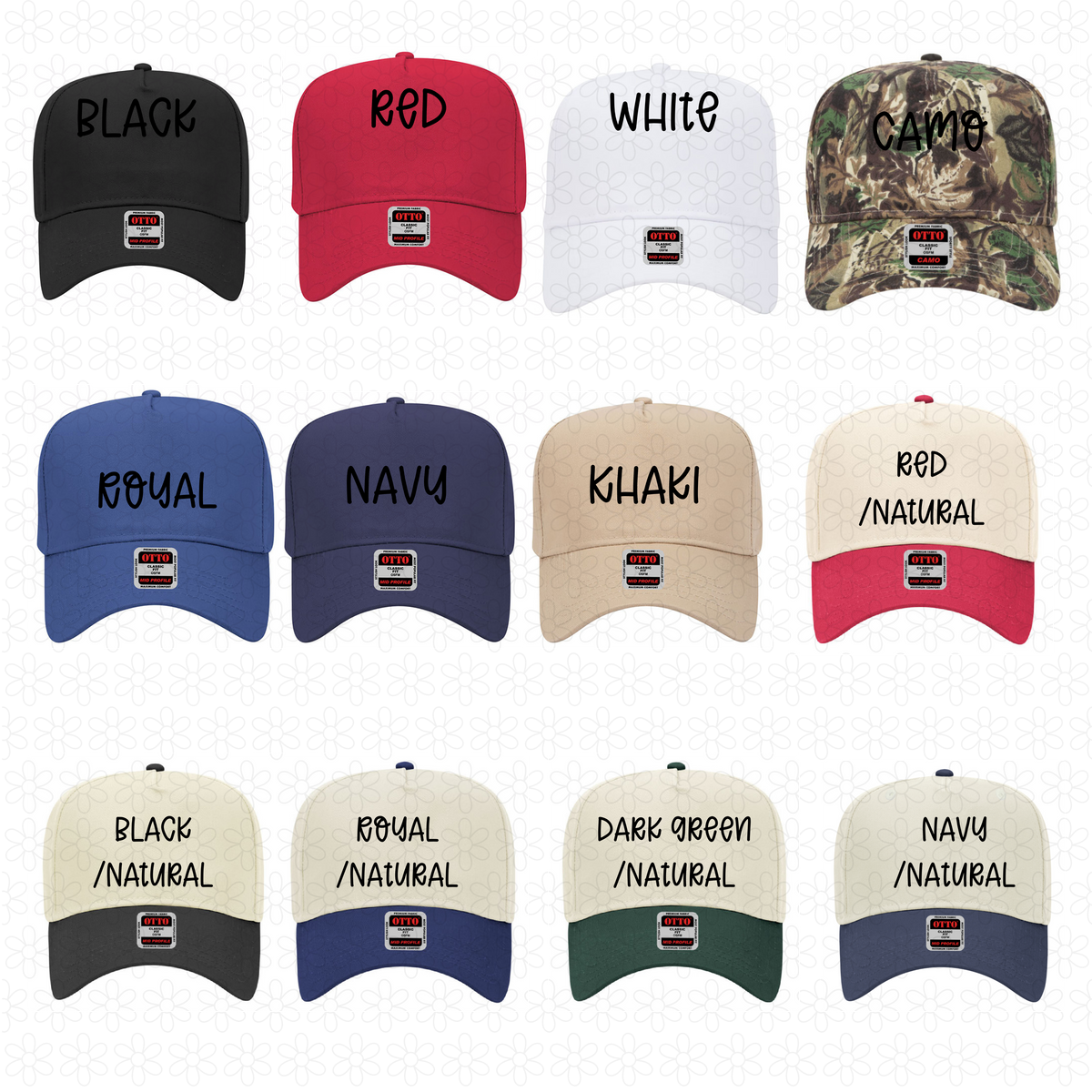 Bow Embroidery Hats