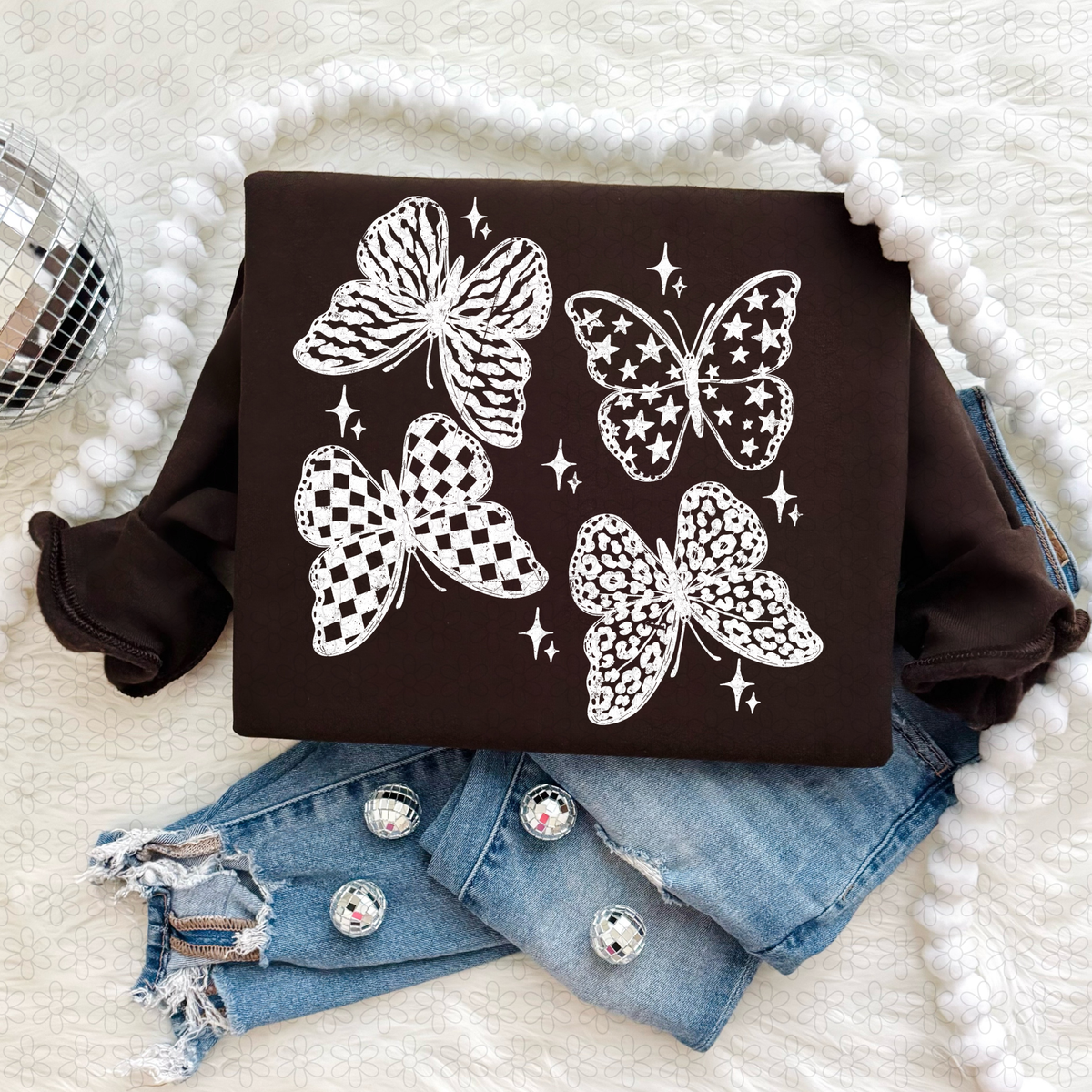 Butterflies (black or white)