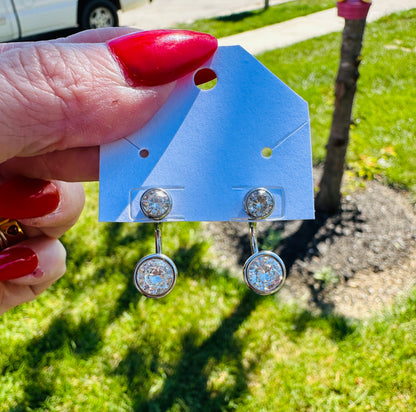 Celeste Waterproof Crystal Ear Jacket Earrings-Silver