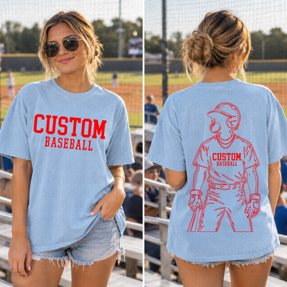CUSTOM BASEBALL OR SOFTBALL TEAM NAME (FRONT AND BACK IMAGE)