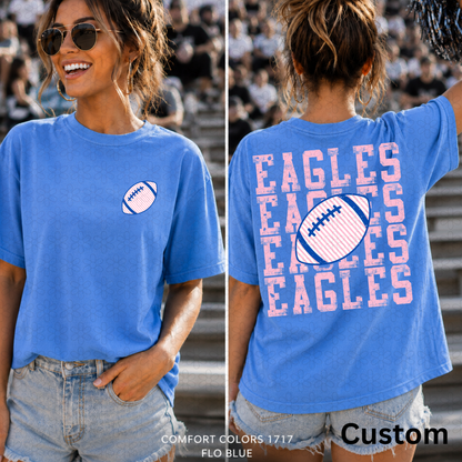 CUSTOM Striped football mascot with pocket image
