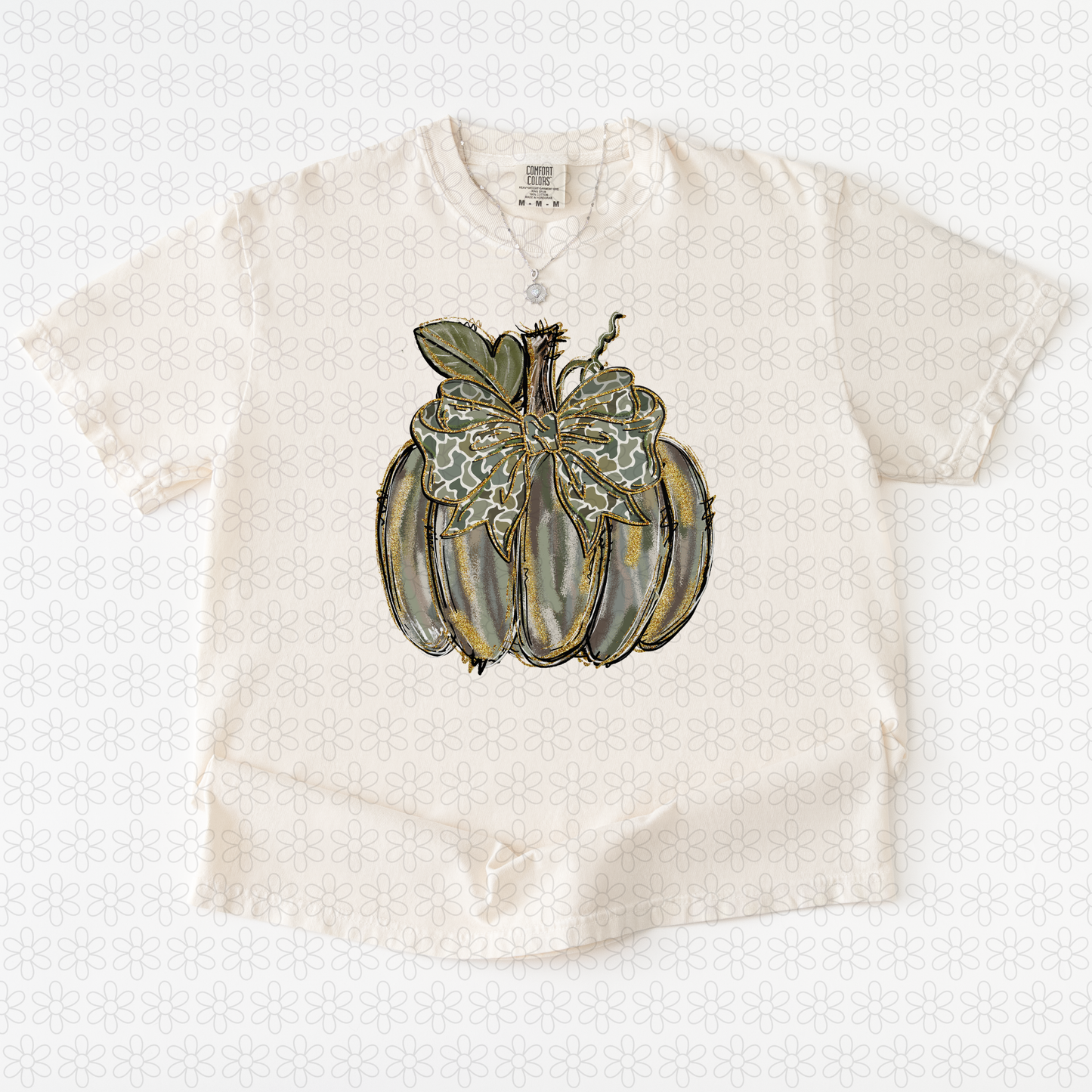 Camo pumpkin with camo bow