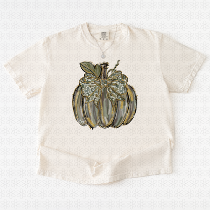 Camo pumpkin with camo bow