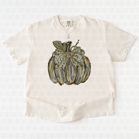 Camo pumpkin with camo bow