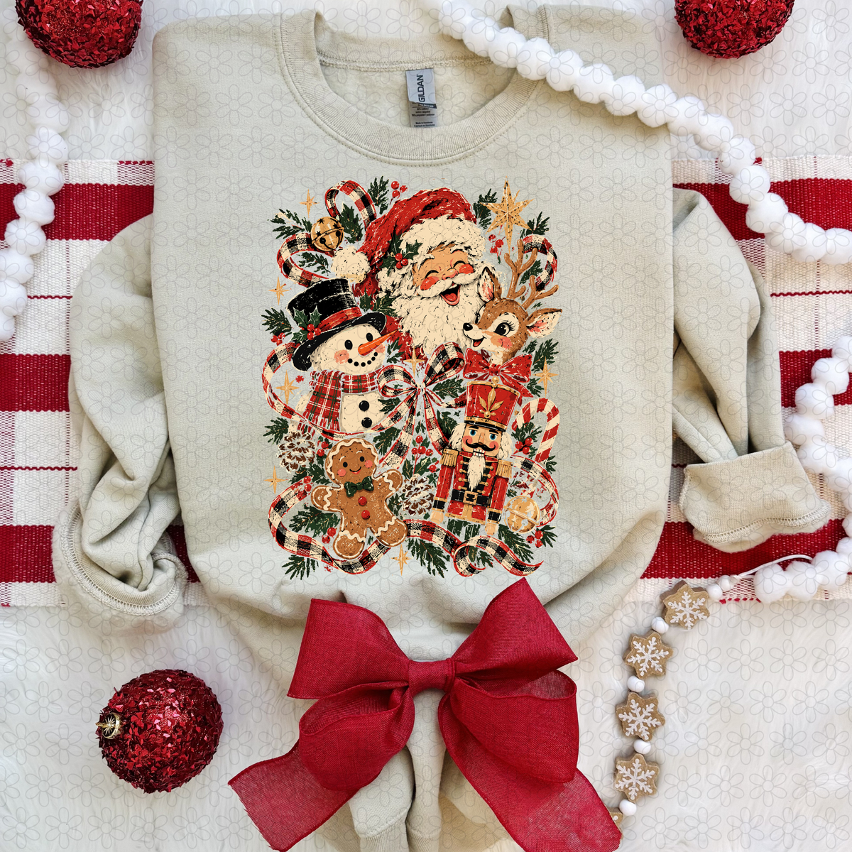 Santa snowman and reindeer