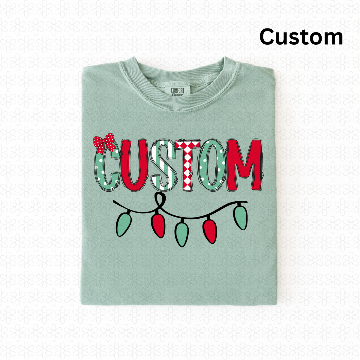 Custom Christmas font with lights  (any word)