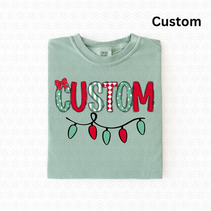 Custom Christmas font with lights  (any word)