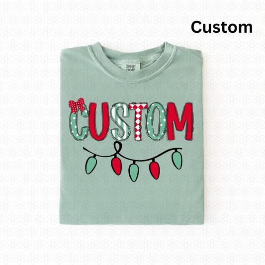 Custom Christmas font with lights  (any word)