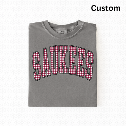 Custom plaid font (any word and color)