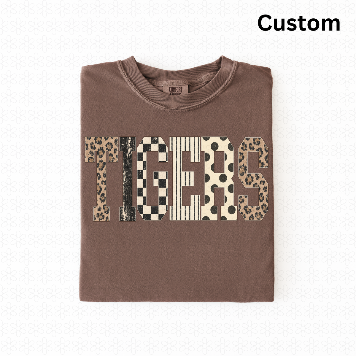 Custom check leopard stripe dot font (any word)