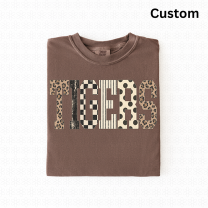 Custom check leopard stripe dot font (any word)