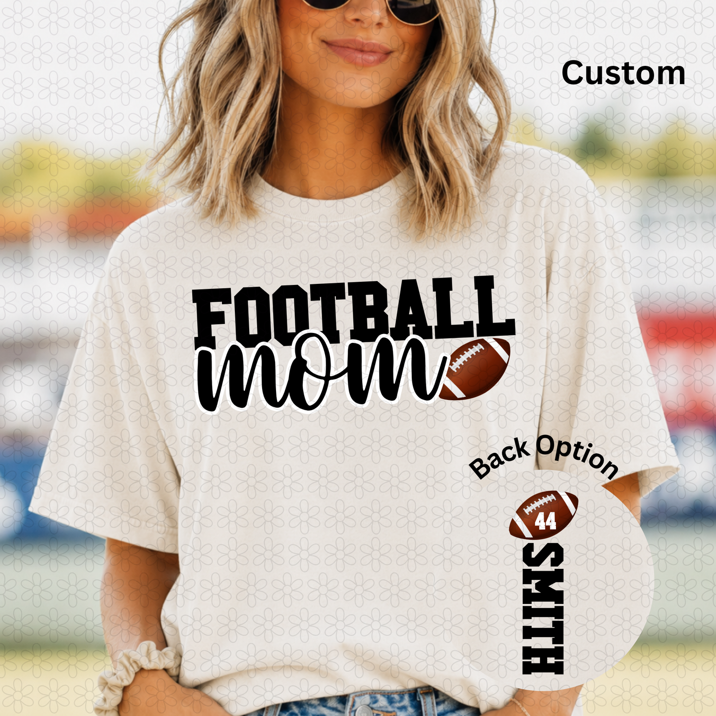 CUSTOM FOOTBALL NAME AND NUMBER- FRONT AND BACK IMAGE