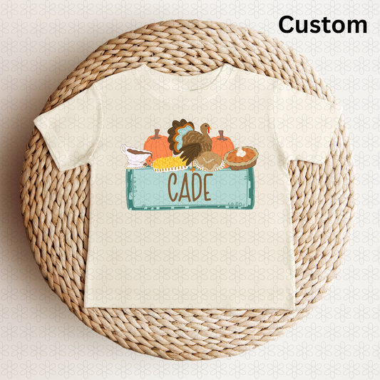 Custom nameplate Thanksgiving boy