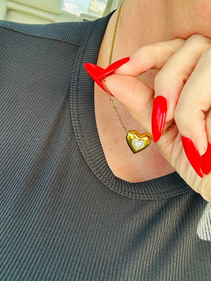 Amorette Waterproof Crystal Heart Necklace
